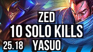 ZED vs YASUO (MID) | 10 solo kills, 67k DMG, Legendary | EUW Diamond | 25.18