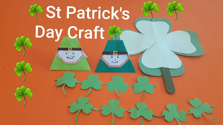 St Patrick's day Paper crafts for kids / shamrock fan / leprechaun making
