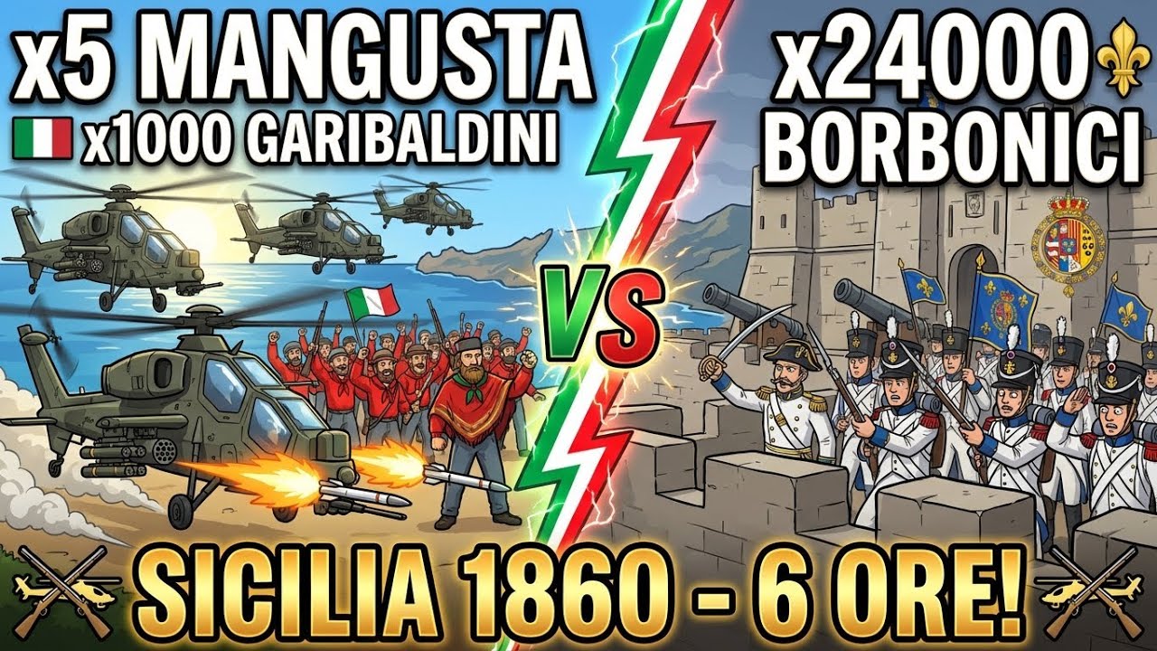 I MILLE DI GARIBALDI con 5 ELICOTTERI D'ATTACCO - Palermo CADE in 6 ORE invece di 7 GIORNI!