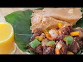 HOW TO MAKE MOI MOI LEAF AND FRIED BEEF IN TOMATO SAUCE