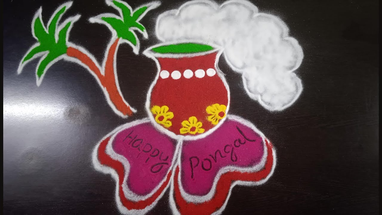 beautiful pongal rangoli design 