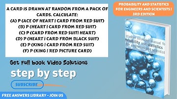 A card is drawn at random from a pack of cards.... CH 1 4 problem 3 explained #altequal