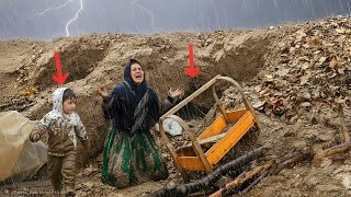 Destruction of an Underground Shelter After the Storm; the Bitter Story of a Nomadic Mother