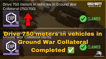 Drive 750 meters in vehicles in Ground War Collateral Cod Mobile 2024