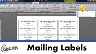 Use Mail Merge to Create Mailing Labels in Word from an Excel Data Set