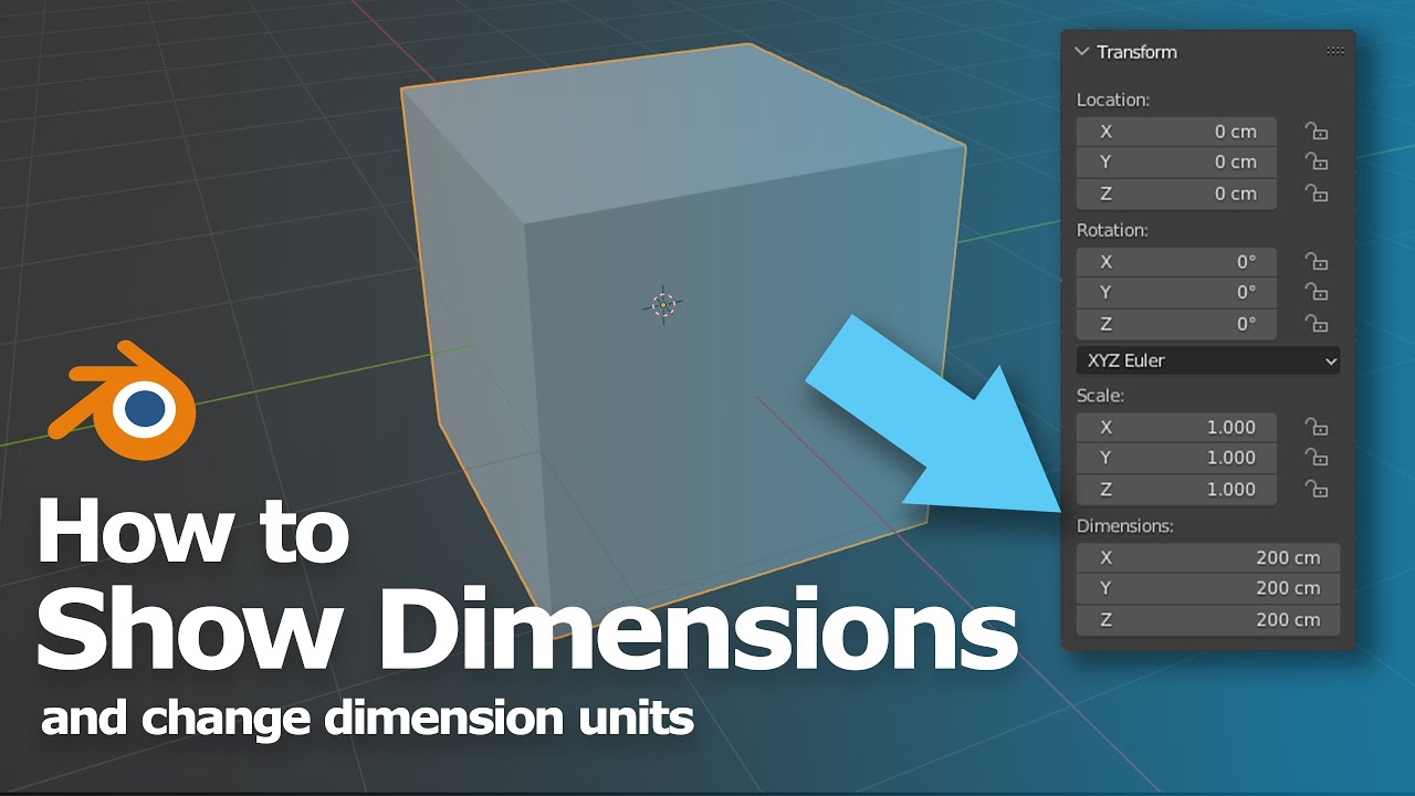 Afskrække Adelaide Uendelighed Blender Show Dimensions and Change Units to cm or mm - YouTube