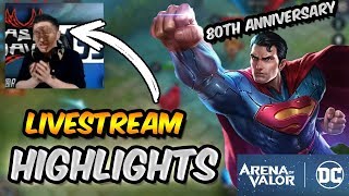 SUPERMAN 80th ANNIVERSARY STREAM HIGHLIGHTS | DAVE GETS CAKED?! | ARENA OF VALOR