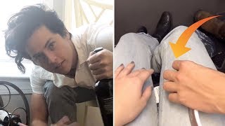 Cole Sprouse REACTS To Lili Reinhart Trying To Hold His Hand