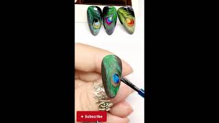 Peacock Feather 🪶 Nail Art Tutorial 💅✨✨#viral #nailart #shorts