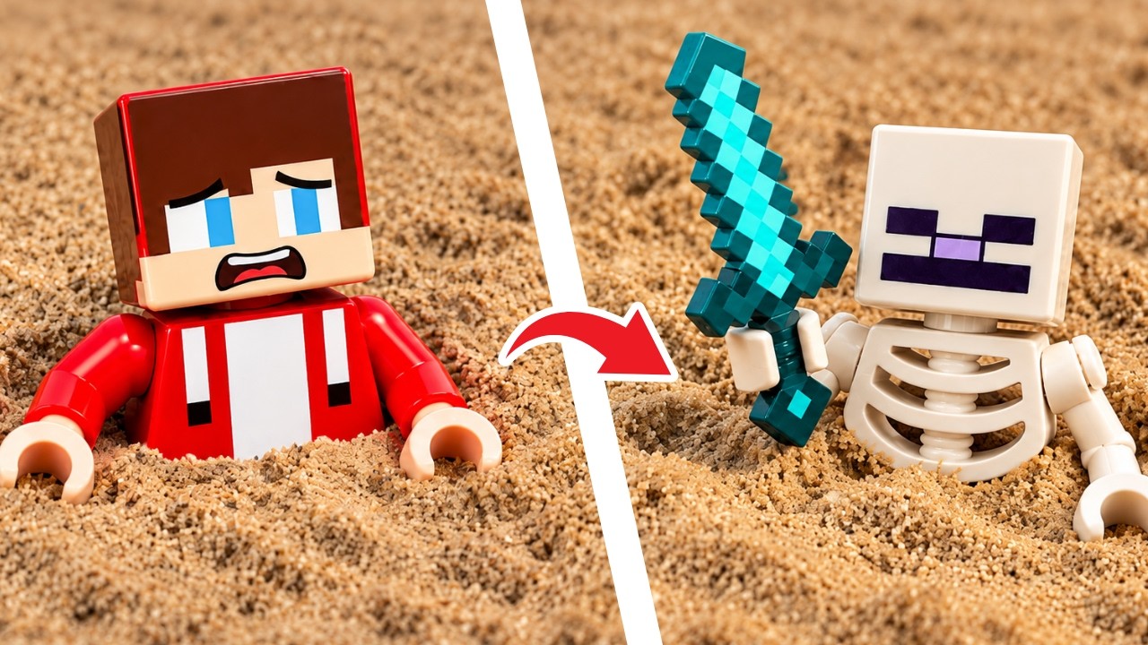 I Rebuilt LEGO JJ and Mikey in Minecraft! | TOBY Bricks