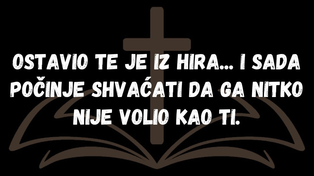 Ostavio te je iz hira...i sada počinje shvaćati da ga nitko nije volio kao ti
