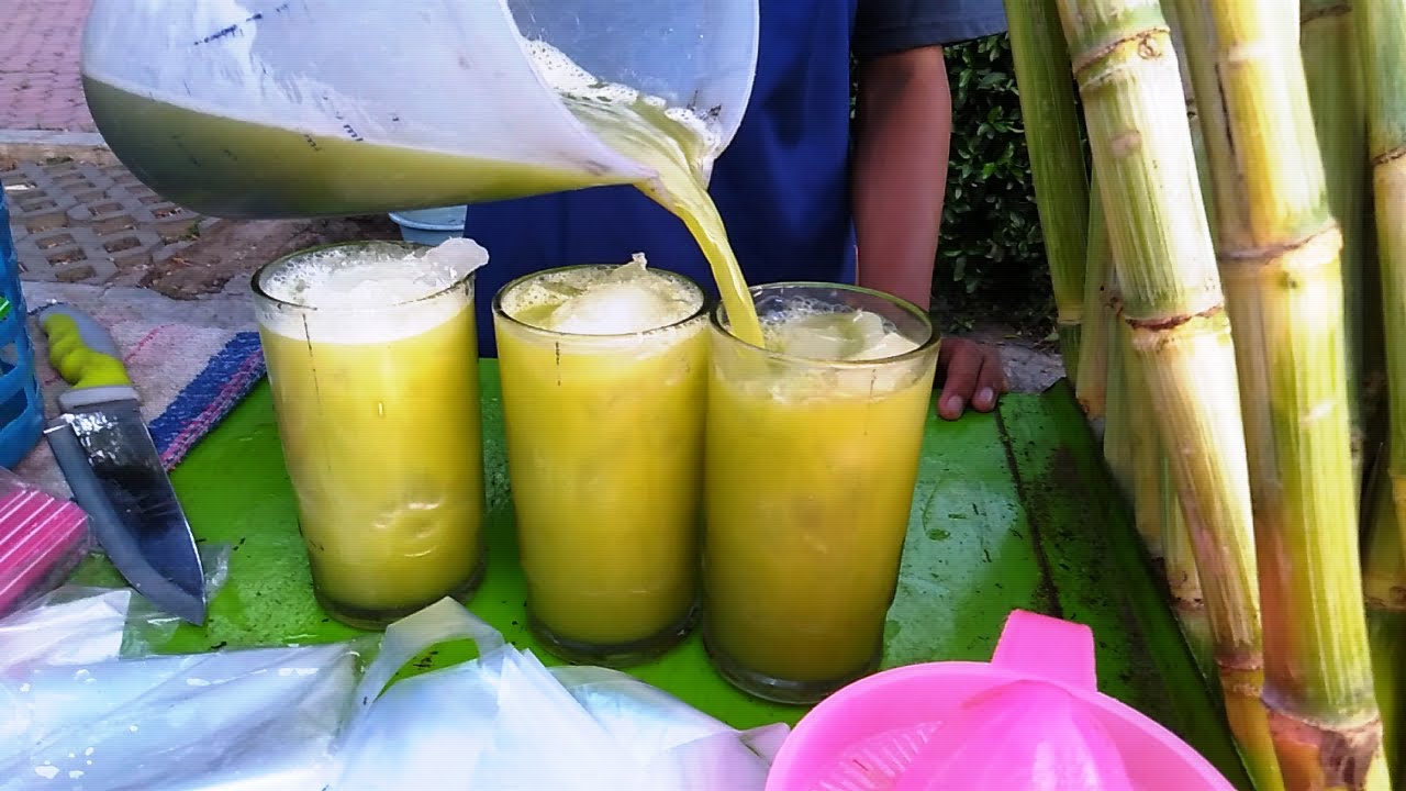 сок сахарного тростника холодный напиток, здоровый и натуральный напиток