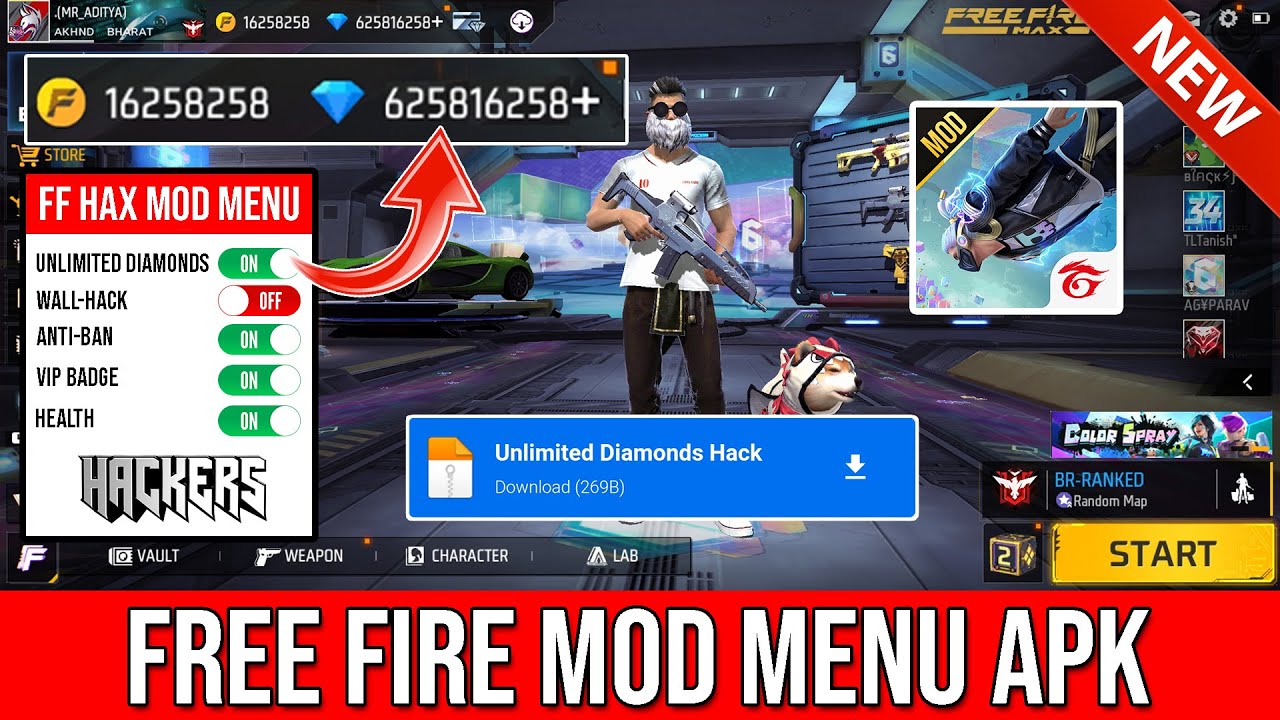 Free Fire Unlimited Diamond MOD Menu APK 💎  Download MOD Menu For Free  Fire 🔥 