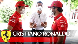 Cristiano Ronaldo meets Charles Leclerc and Carlos Sainz at Fiorano