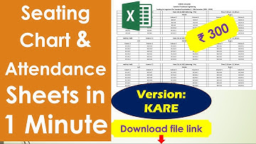 How to create automatic seating plan and attendance sheet in 1 minute | Fully Automatic | MS Excel