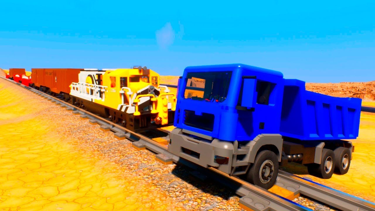 GTA TRAIN VS LEGO TRUCK and CARS - BRIG RIGS CRASHES - YouTube