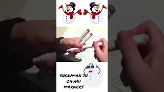 How to Paint a Christmas Snowman Ohuhu markers | Art Tutorial | SHORT  - free colouring page