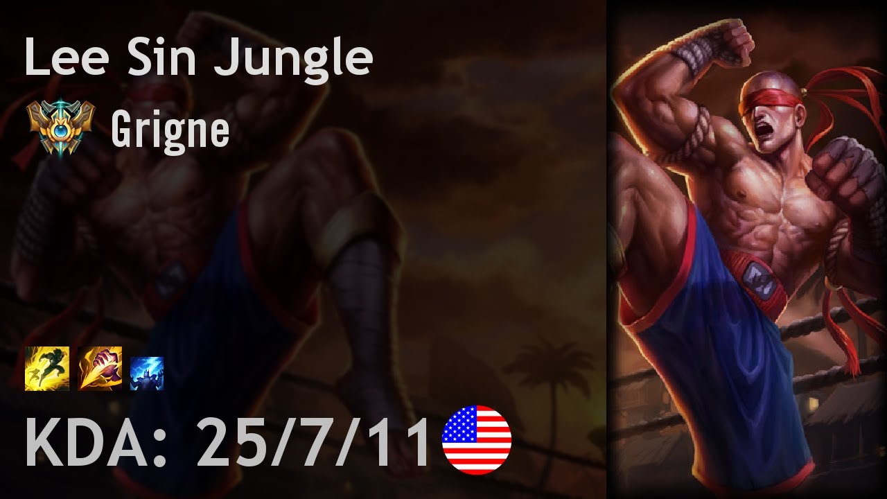 Lee Sin Jungle vs Nidalee - Grigne - NA Challenger Patch 7.1