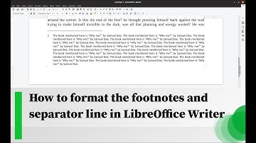 How to format the footnotes and separator line in LibreOffice Writer