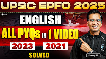 Complete UPSC EPFO English Previous Year Question Papers | UPSC EPFO EO AO APFC Solved PYQ | EduTap