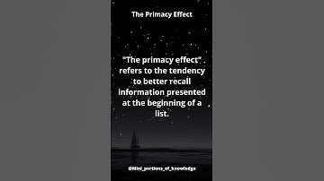The Primacy Effect: First Impressions Last