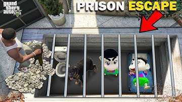 Franklin Dig A Tunnel To Save Shinchan And Pinchan From Jail In GTA 5!