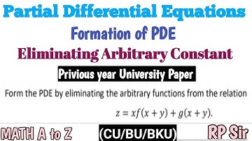 Form the PDE by eliminating the arbitrary function from the relation z=xf(x+y)+g(x+y)