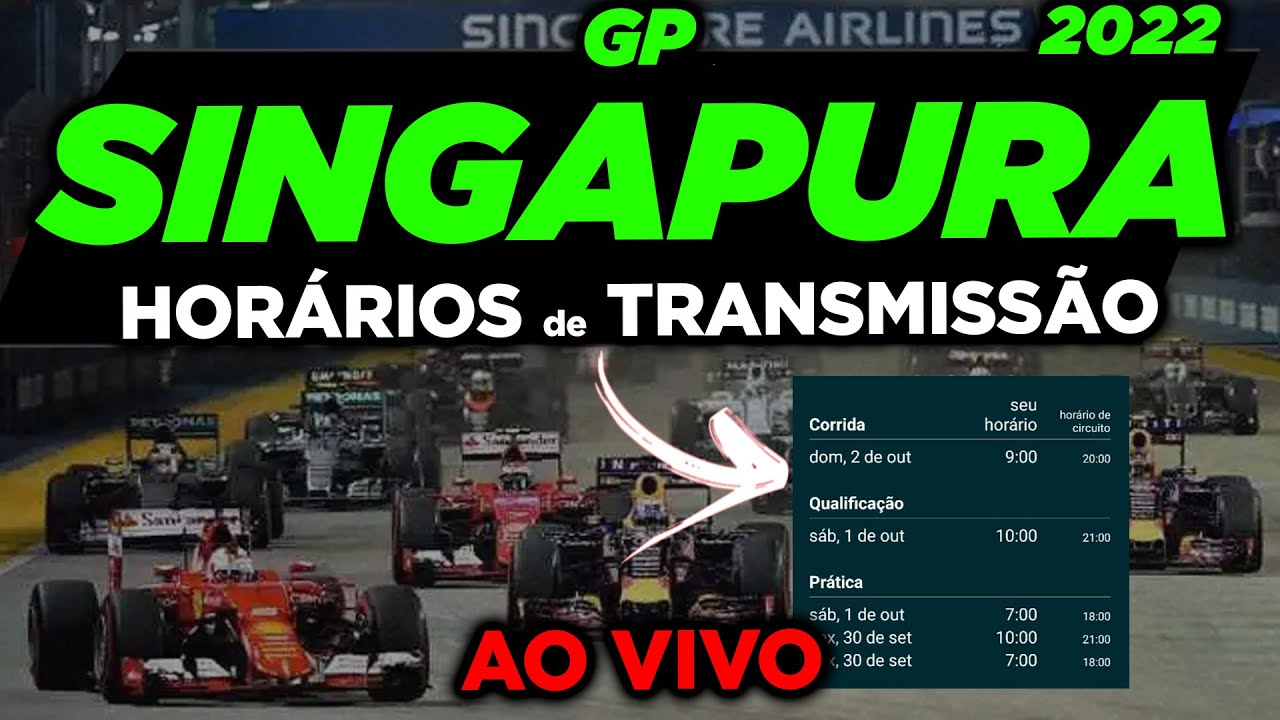 F1 2023 - GP DE SINGAPURA - HORÁRIOS DO 1º DIA DE TREINOS LIVRES