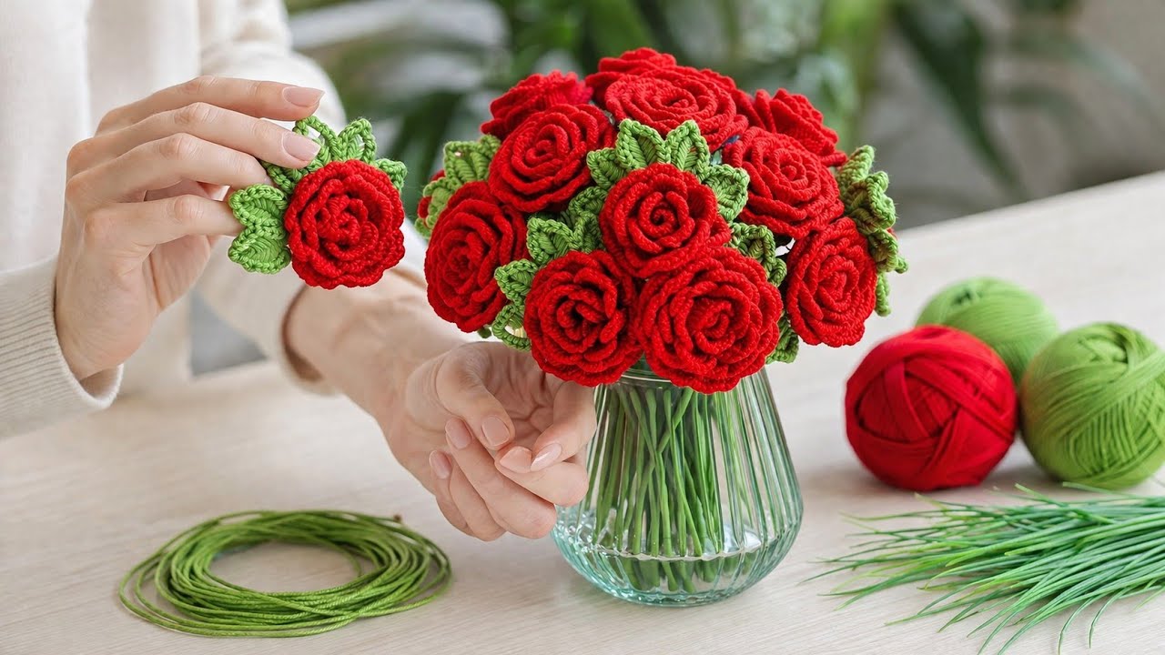 Wow, Amazing Easy Crochet Rose Making❤️ #crochet #knitting#diy