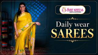 Latest Daily Wear Sarees Collection 🌸 | Floral, Bandhani & Modal Silk | She Needs Saree World screenshot 1