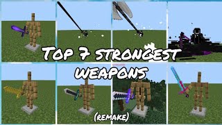 Top 7 Strongest and most powerful swords in minecraft pe // addon //