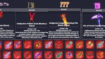 All Rare Sword Value