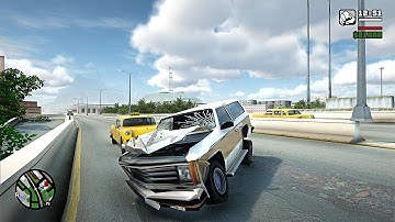GTA SA Realistic Vehicle Deformation - Crash Testing Ep.42