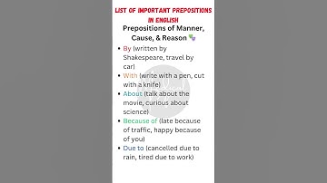 🎭 Master Prepositions of Manner, Cause & Reason | Learn with Examples! 📚✅