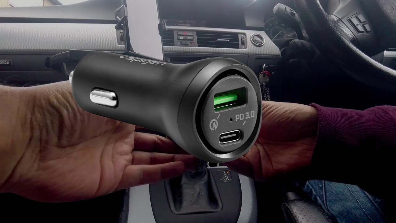 Super fast spigen phone chargers car USB Type C / USB 3.0 YouTube
