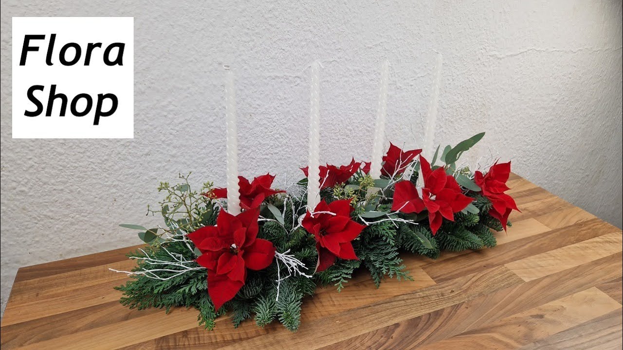 Weihnachtsstern Adventsgesteck selber machen  Weihnachtsdeko  Deko Ideen  mit Flora-Shop