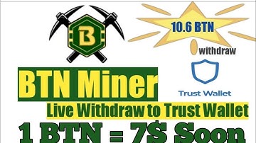 Btn miner new crypto mining without investment || Btn withdraw proof || Btn price and listing