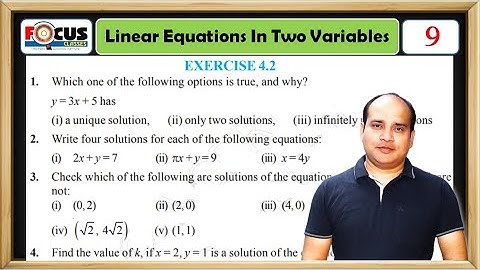 Linear Equations in Two Variables - Exercise 4.2 Solutions | Class 9 Maths Chapter 4