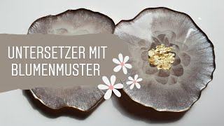 Kunstharz Untersetzer mit Blumenmuster von Anfang bis Ende selbst machen ♡ Methode by Valeriesadiki