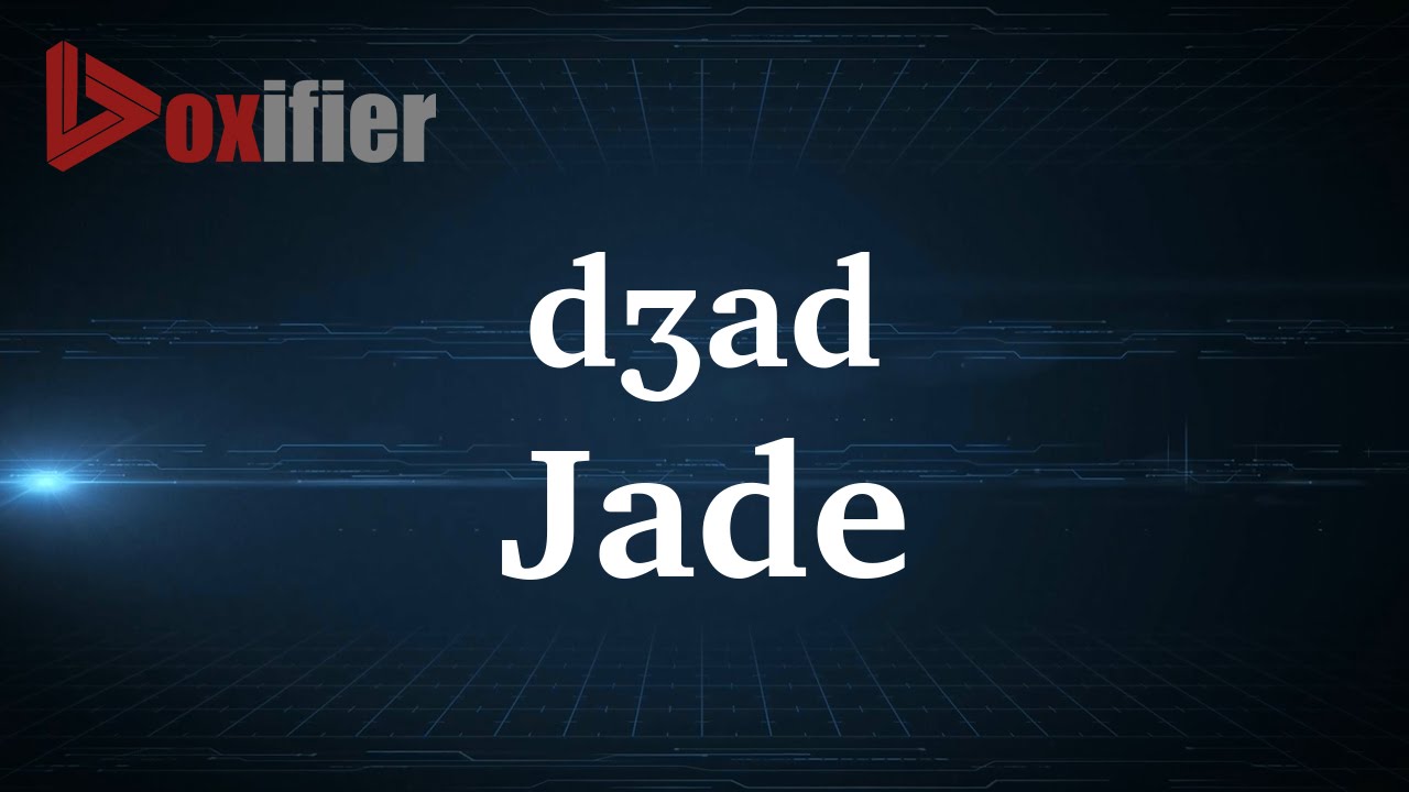 How to Pronunce Jade in French YouTube