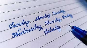Sunday Monday Days of the week | How to write cursive | How to write days ✍🏻