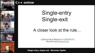 Single entry, single exit - Miroslaw Opoka - Meeting C++ online lightning talks