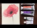 수채화 꽃 그리기: 포피(양귀비) / Watercolor Flower Study: Poppy /水彩 メイキング  ポピー