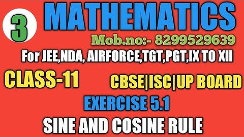 SINE AND COSINE RULE | CLASS 11th| EXERCISE 5.1 | Lt.GRADE |TGT| PGT|DSSSB|BALAJI PUBLICATION