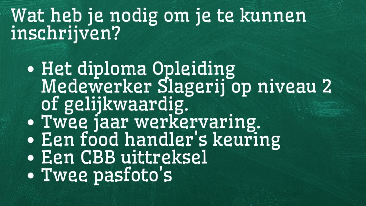 Sector Voedselverwerking - Opleiding Toonbankslager