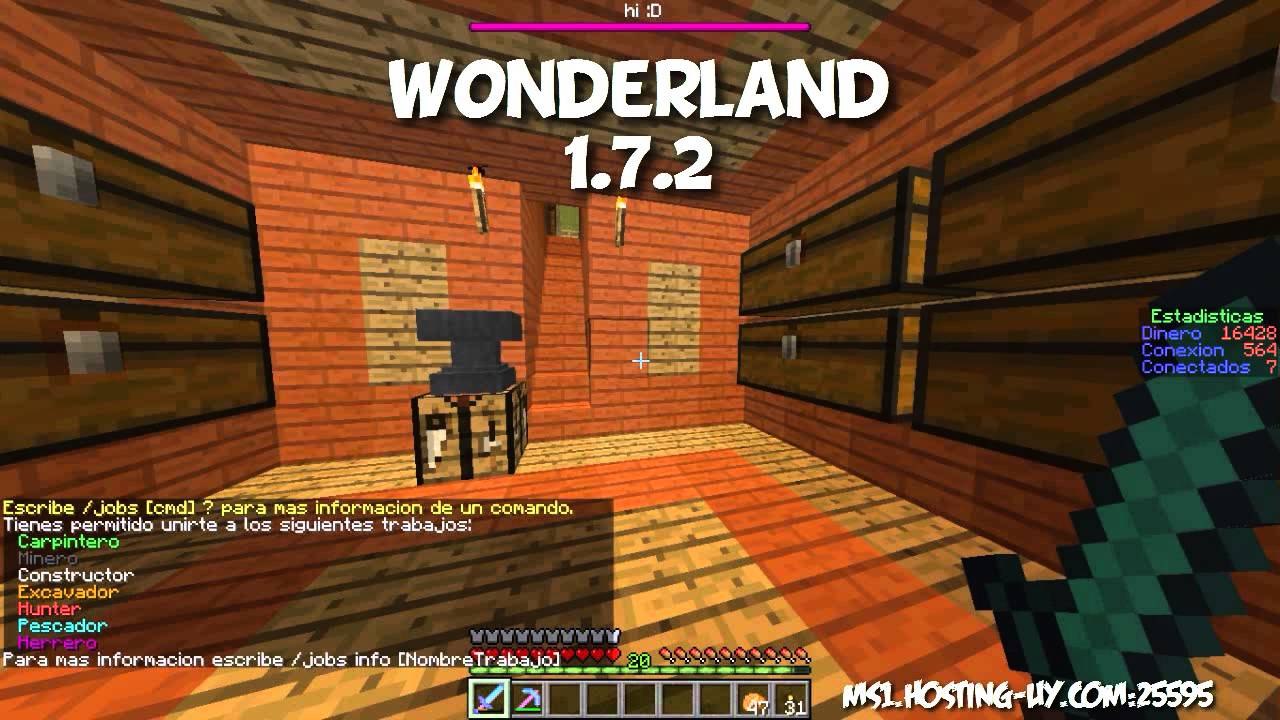 Server Minecraft 1.7.2 |Wonderland| ¡Ven y diviertete! - YouTube
