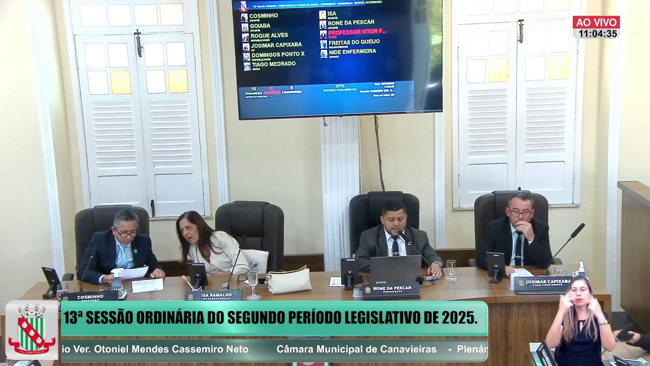 13ª SESSÃO ORDINÁRIA DO SEGUNDO PERÍODO LEGISLATIVO DE 2025.