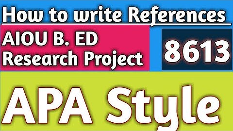 APA reference + Citation in Urdu/ Hindi II APA style II Thesis Solution 8613 Q. 13