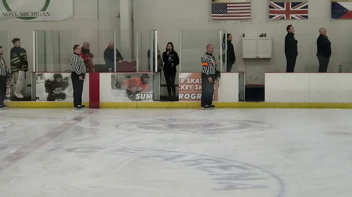 Sarah Richcreek - National Anthem Novi Varsity Hoc...