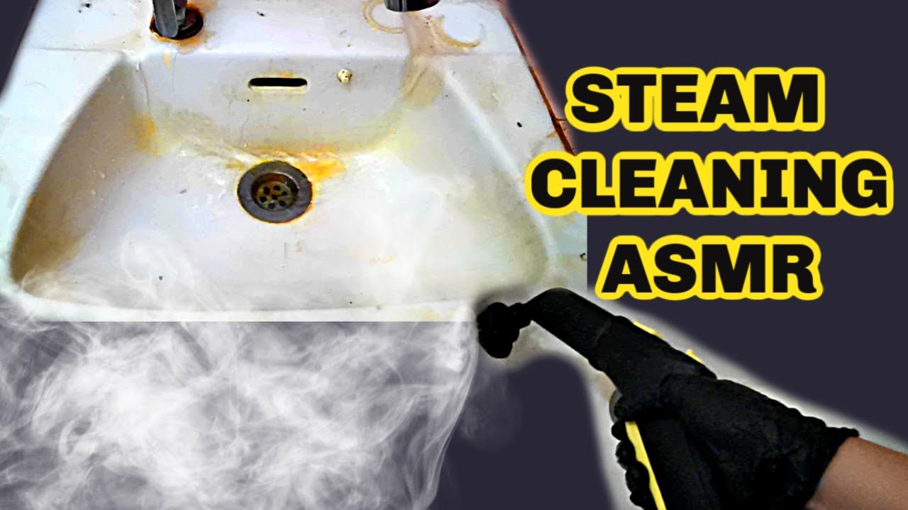 Steam Cleaning Dirty Sink With Stubborn Soap Scum  Stain I Asmr Steam, Water  Scrubbing Sounds #6